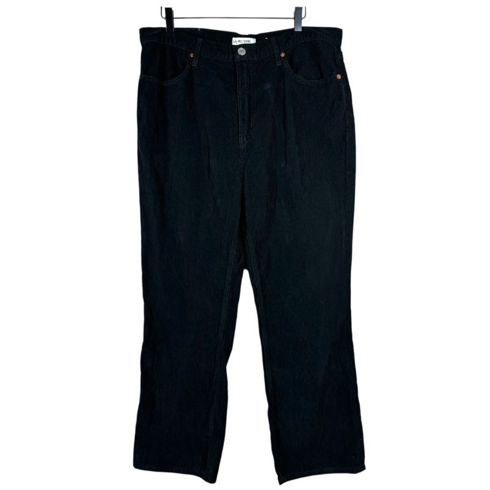 Jenni Kayne Re/Done Loose Flare Pant Washed Black Corduroy Jeans 32 NWT